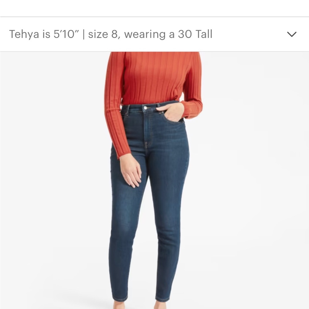 Everlane The Authentic Stretch Mid-Rise Skinny in Dark Blue Wash